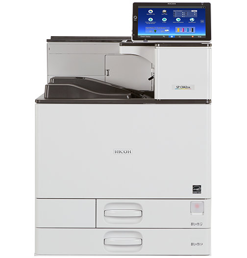 SP C842DN Color Laser Printer Add higher speeds for lower-cost professional printing