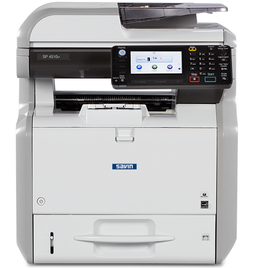 SP 4510SF Black and White Multifunction Printer Tackle tough jobs in small spaces