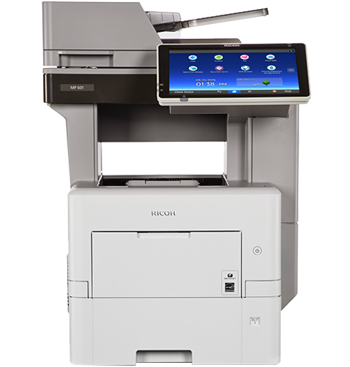 MP 601SPF Black and White Laser Multifunction Printer Extend productivity in any location