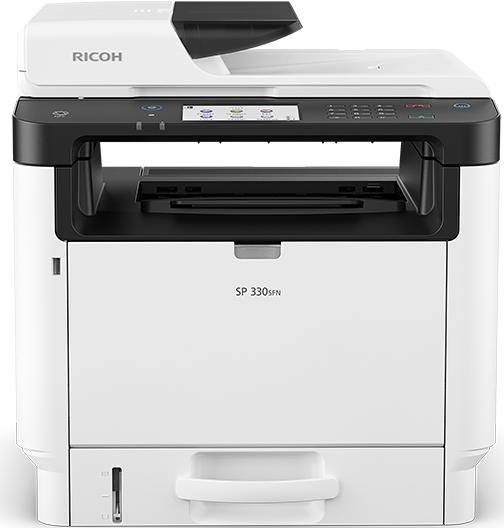 SP 330SFN Black and White Laser Multifunction Printer Add versatility to make your price point
